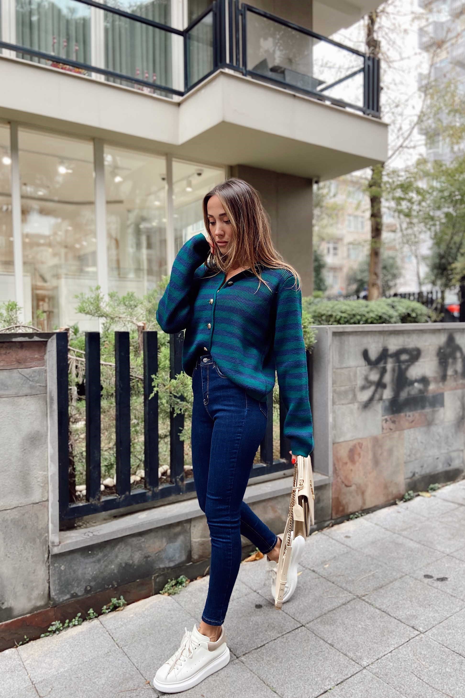 Topshop Yüksek Bel Skinny Likralı Pantolon Koyu Mavi