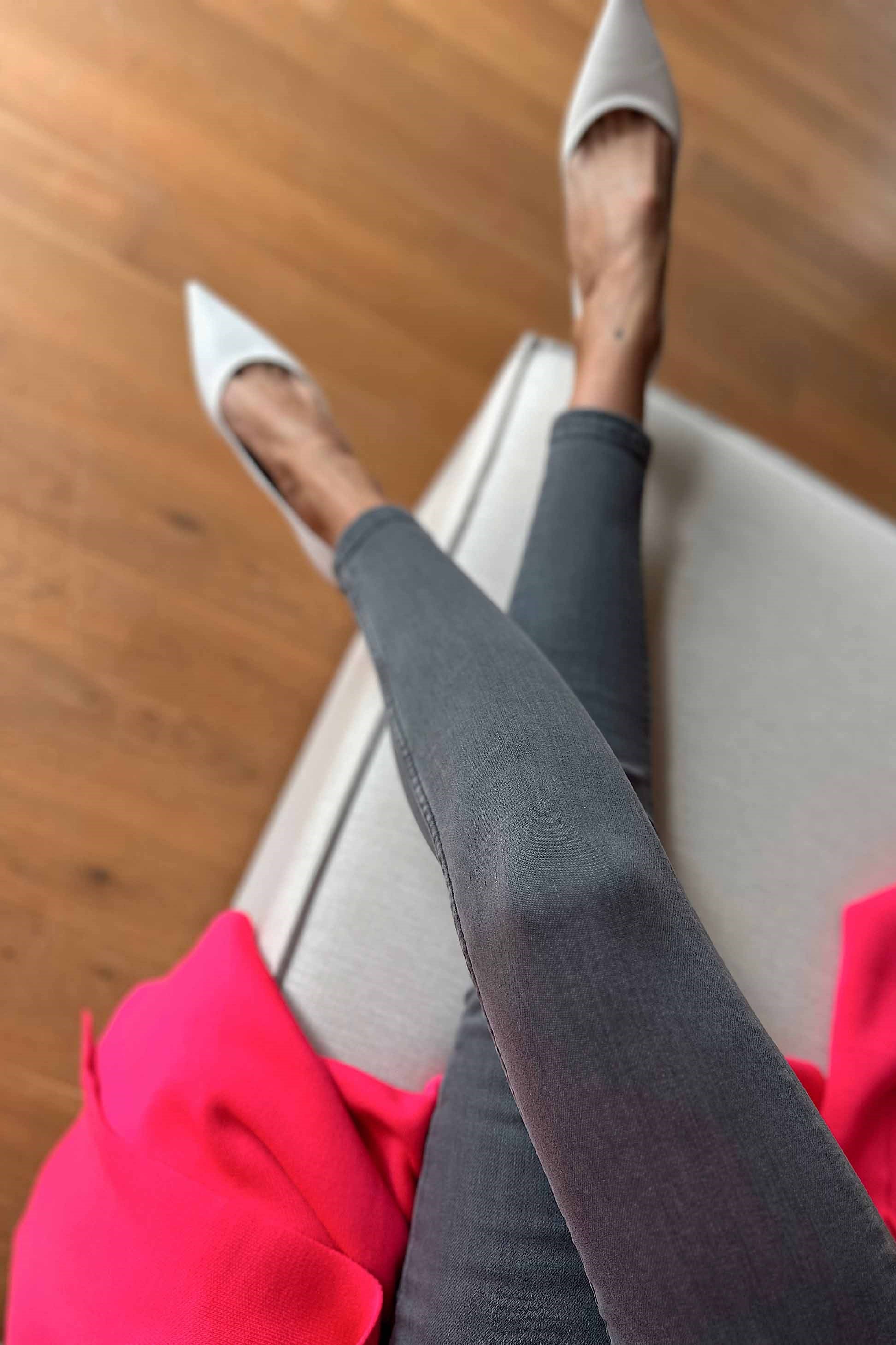 Topshop Yüksek Bel Skinny Likralı Pantolon Gri
