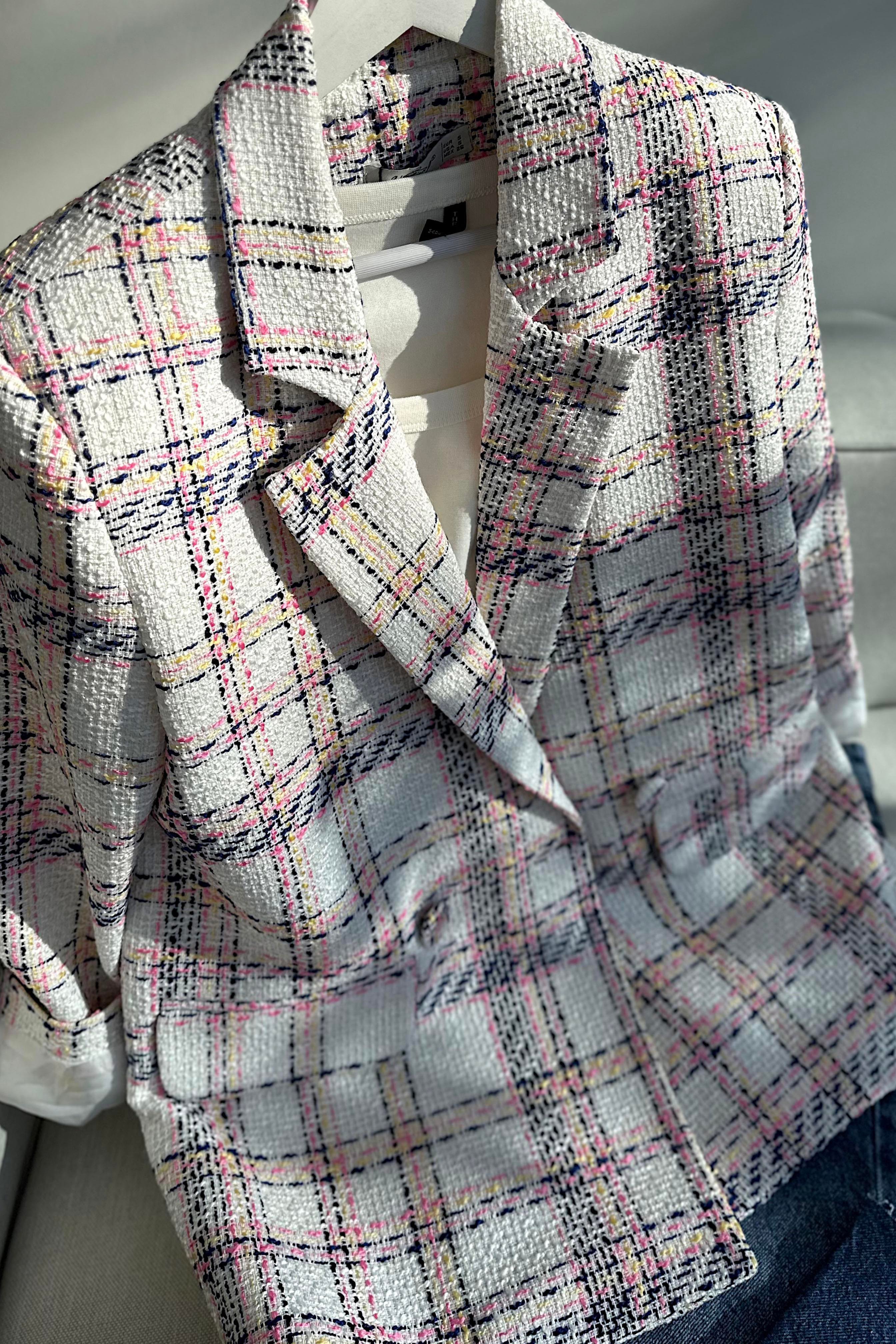 Tüvit Kumaş Saten Astarlı Blazer Ceket Ekru