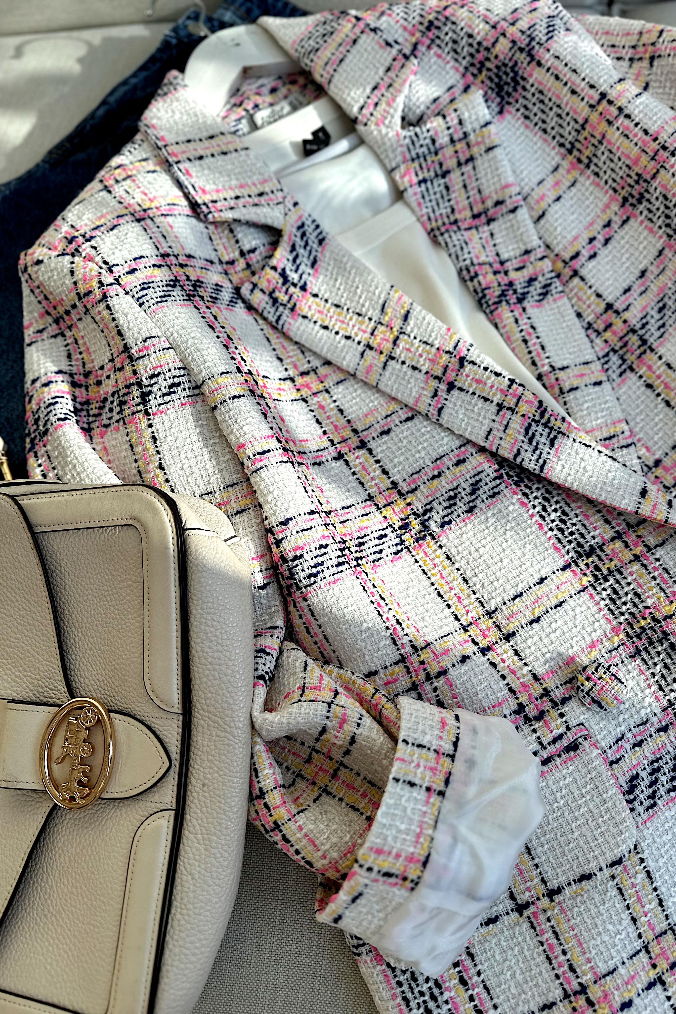Tüvit Kumaş Saten Astarlı Blazer Ceket Ekru