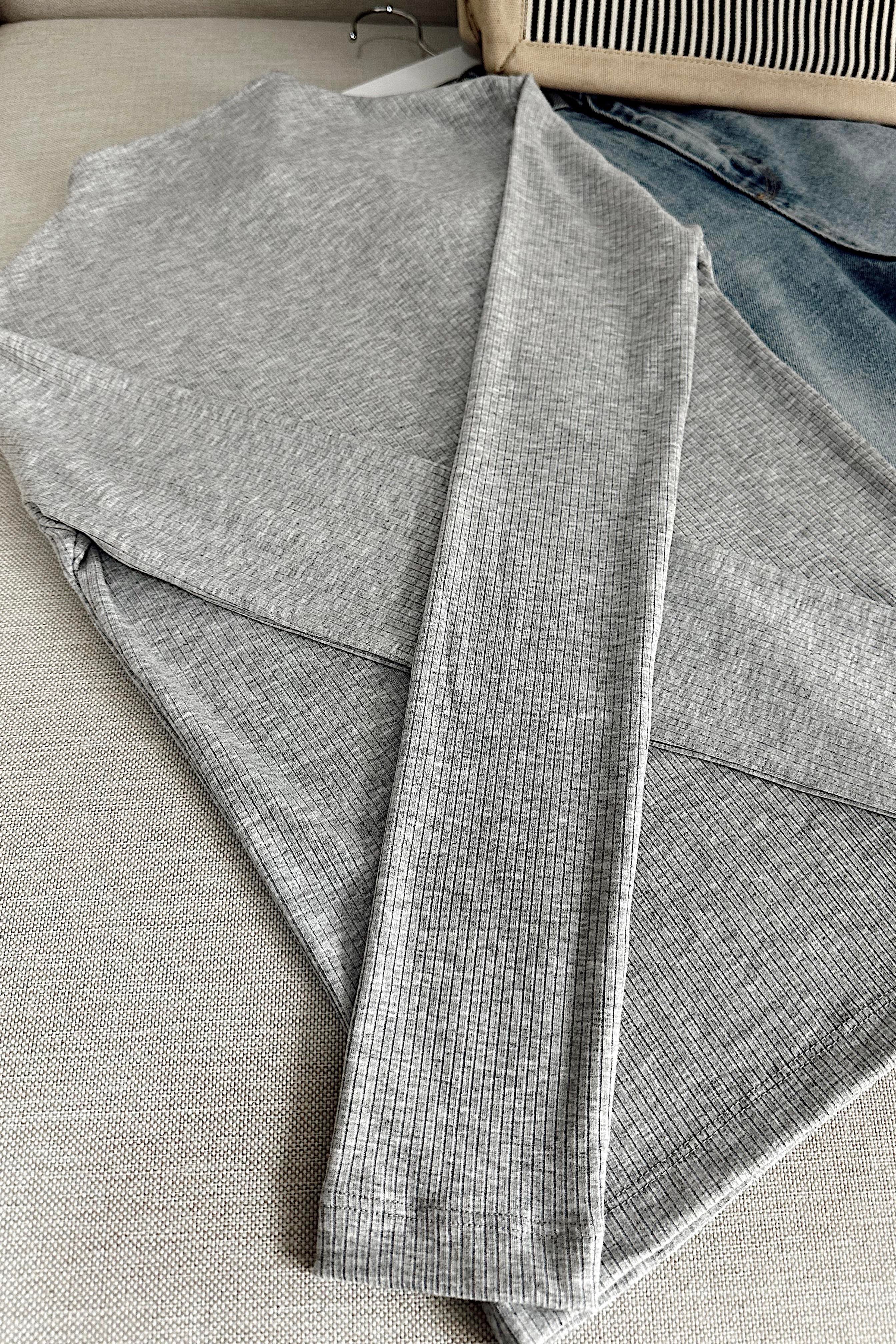 Yarı Balıkçı Fitilli Bluz Gri