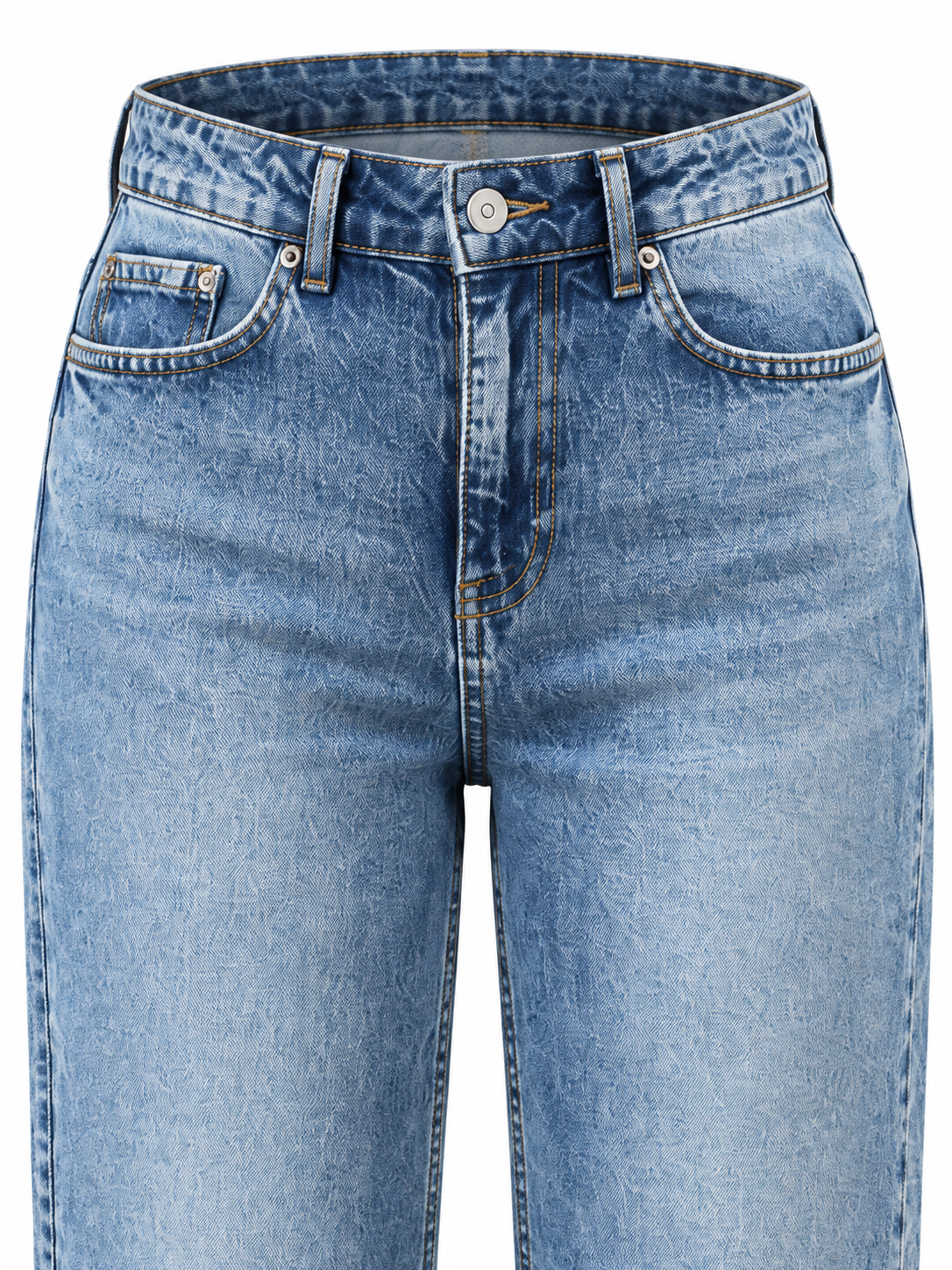 Yüksek Bel Boyfriend Jean Pantolon Mavi