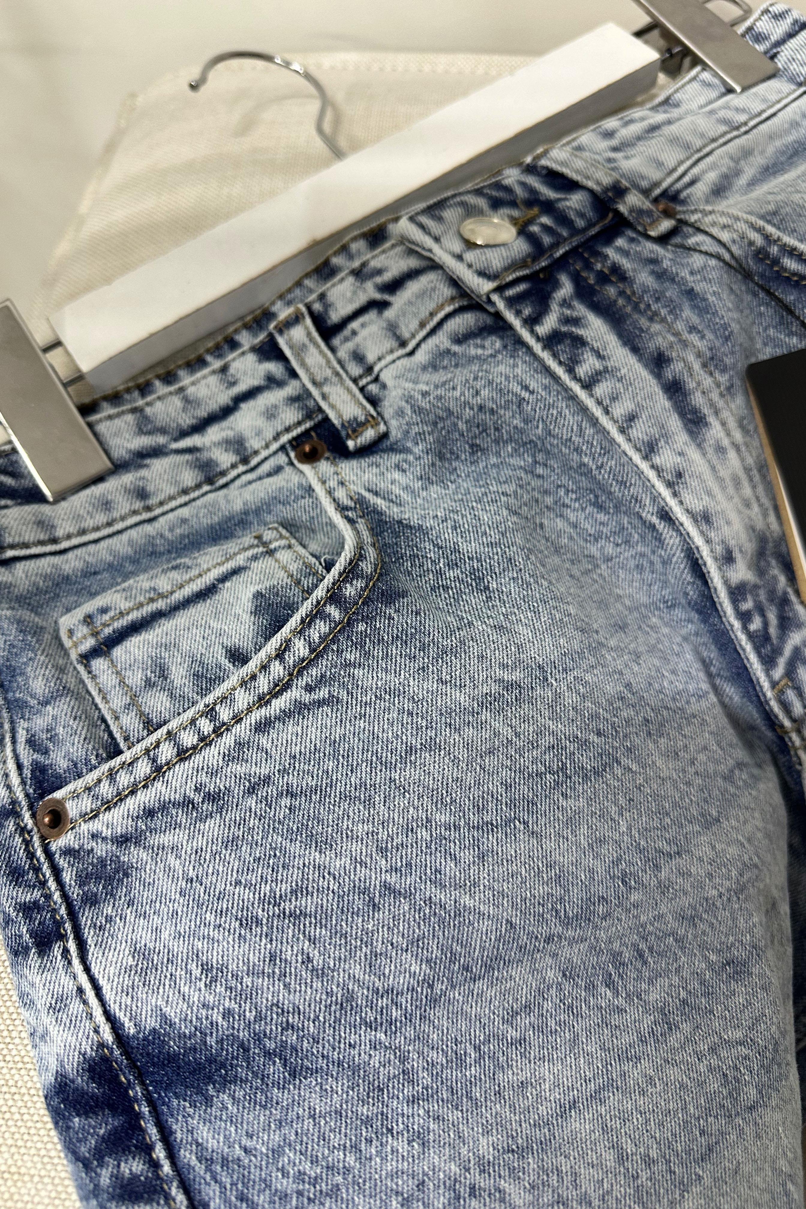 Yüksek Bel Ice Blue Flare Jean Pantolon Mavi