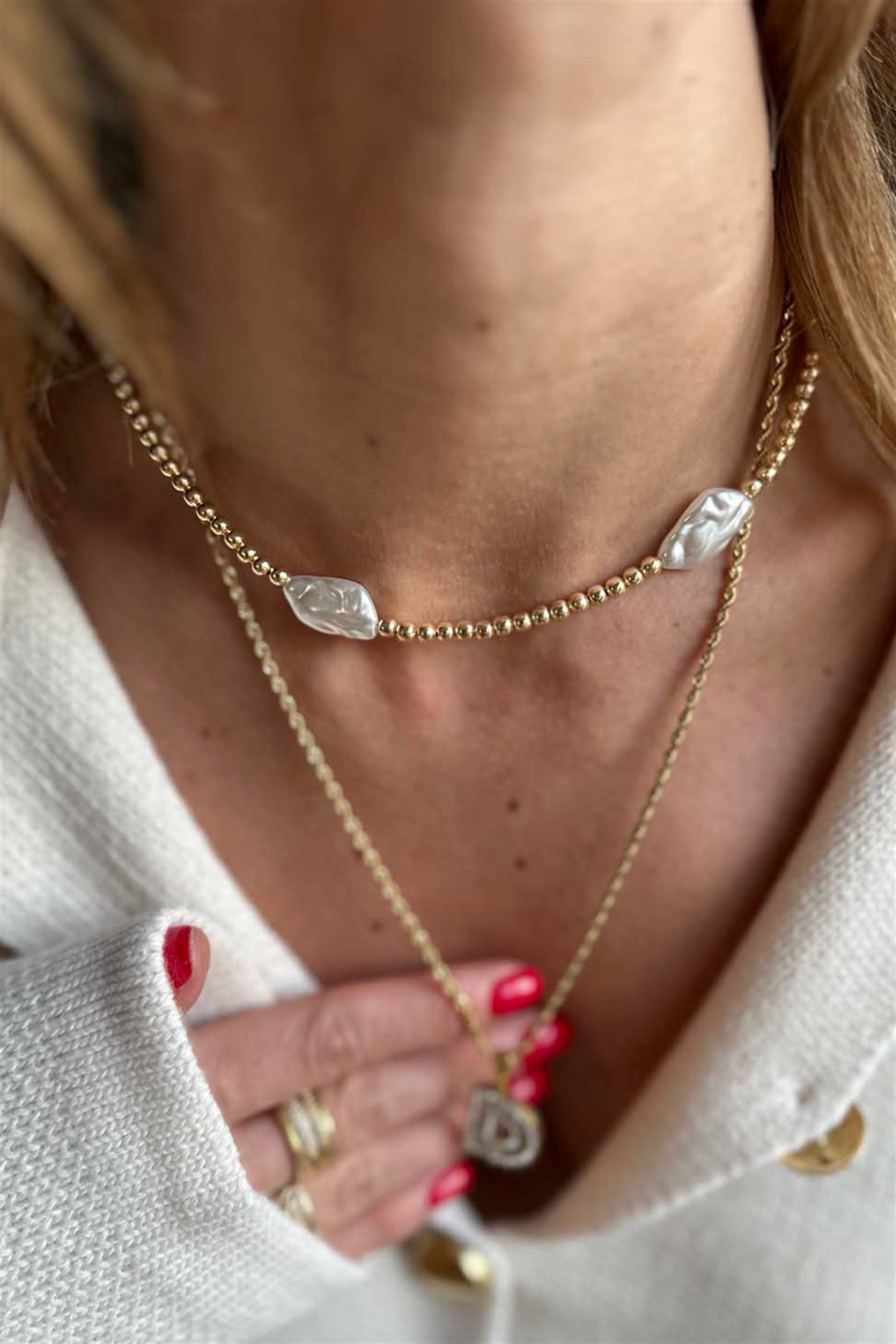 Zirkon Taşlı Harf Kolye D