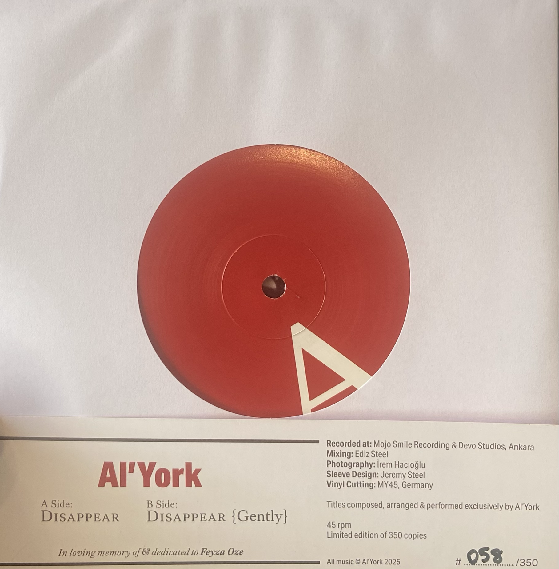 AL' YORK - DISAPPEAR / DISAPPEAR (GENTLY) 