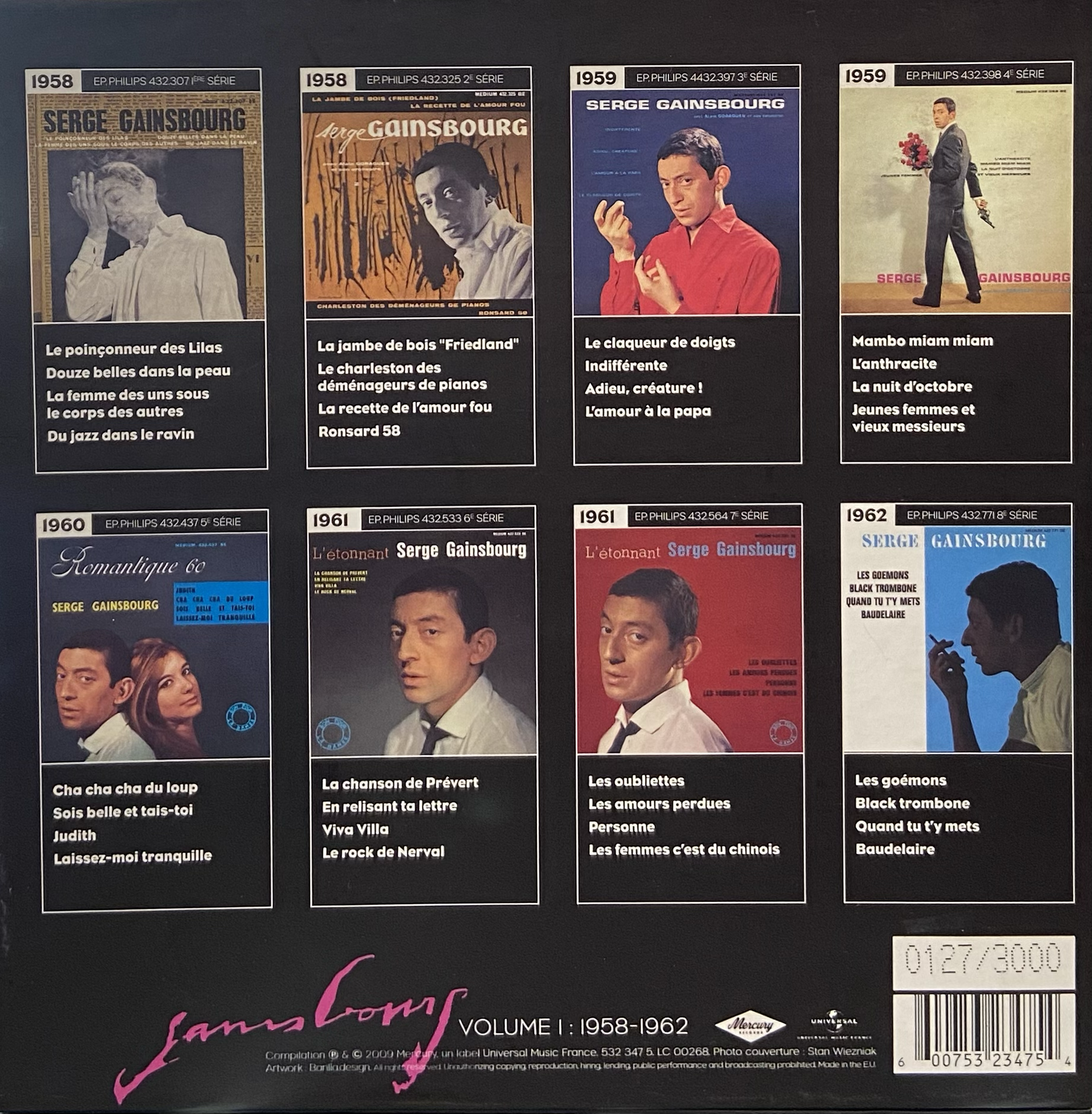 SERGE GAINSBURG - VOLUME 1 : 1958 - 1962 (7'' SINGLE BOX SET) 