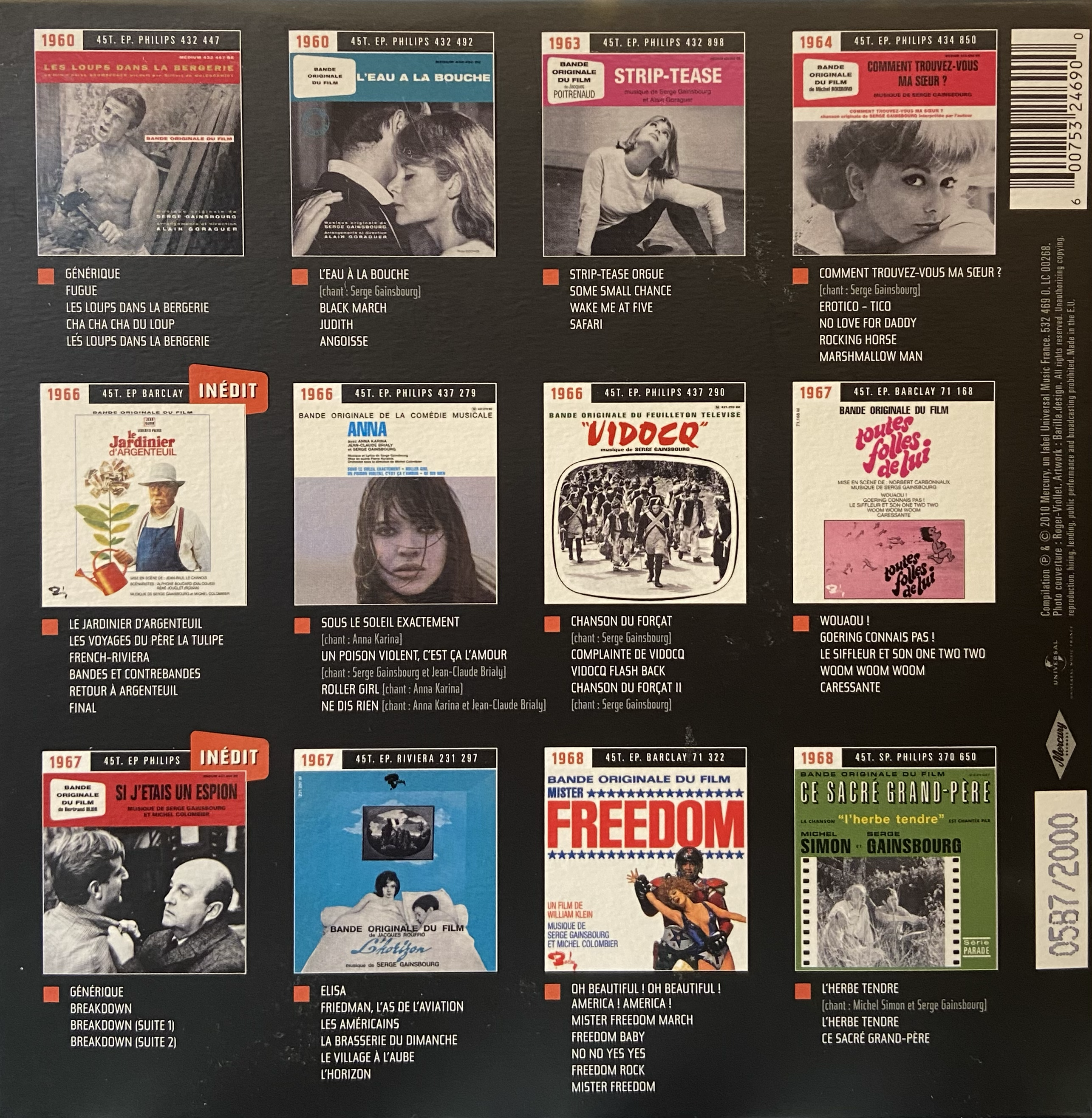 SWRGE GAINSBOURG - BANDES ORIGINALES DE FILMS VOL. 1  (LIMITED EDITION 7'' SINGLE BOX SET) 