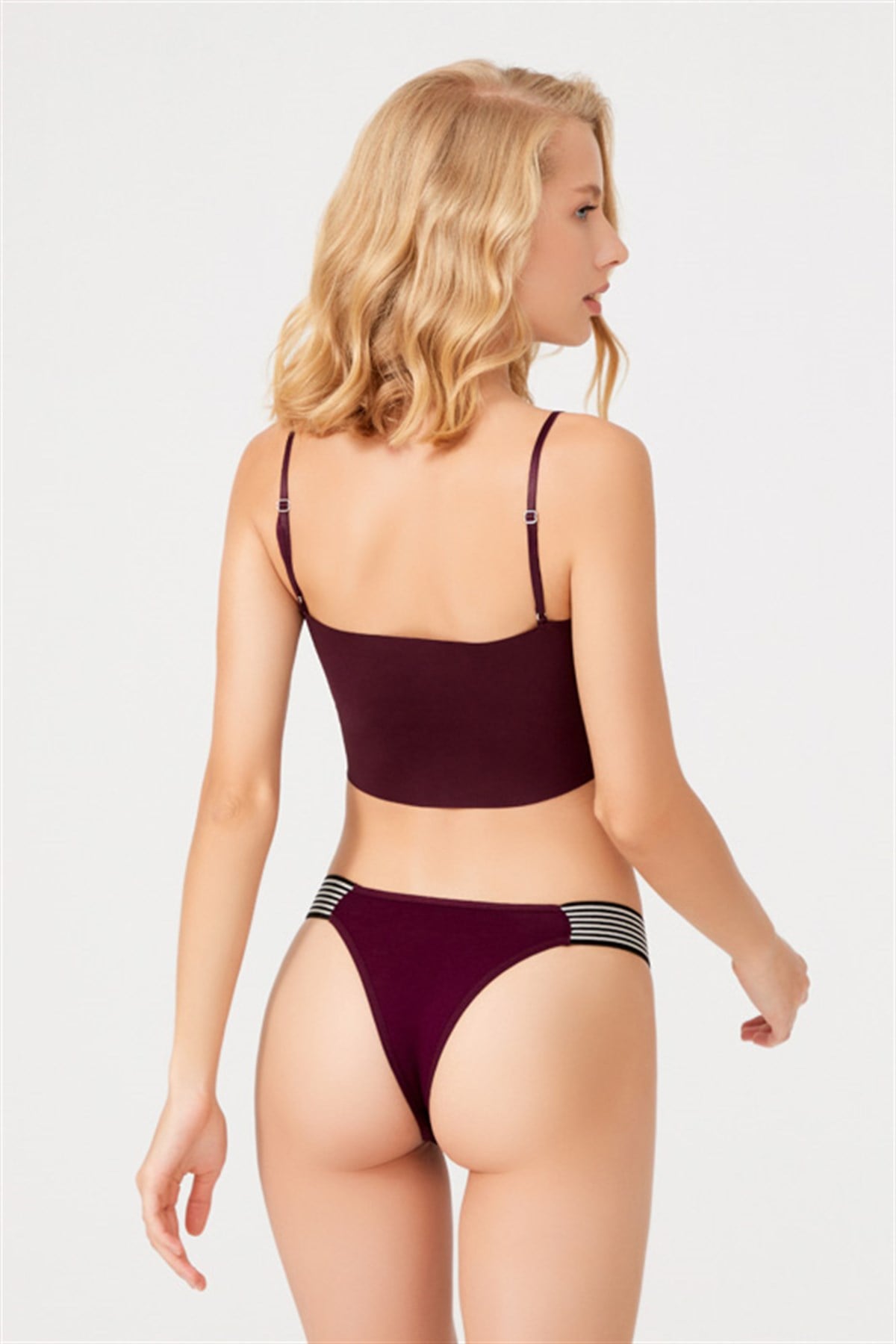 Basic Dantelli Arkası Pamuklu Kadın Brezilya 3'lü Paket Külot