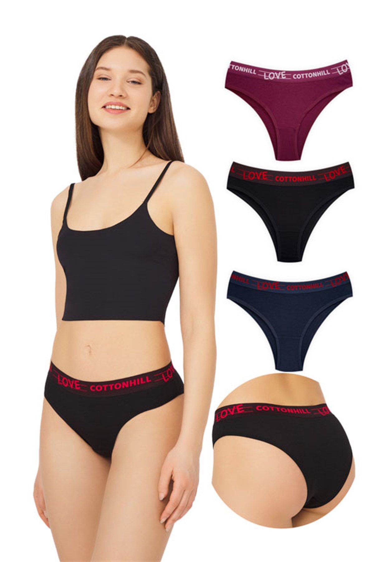 3'lü Paket Basic Esnek Modal Kadın Brazilian Külot