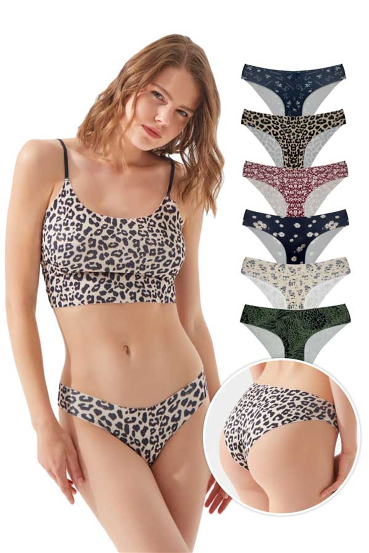 Basic İz Yapmayan Lazer Kesim Desenli Bikini Külot 6'lı Paket