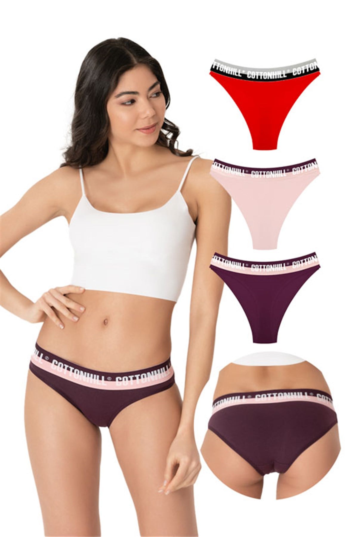 Basic Kalın Lastikli Pamuklu Bikini Külot 3'lü Paket