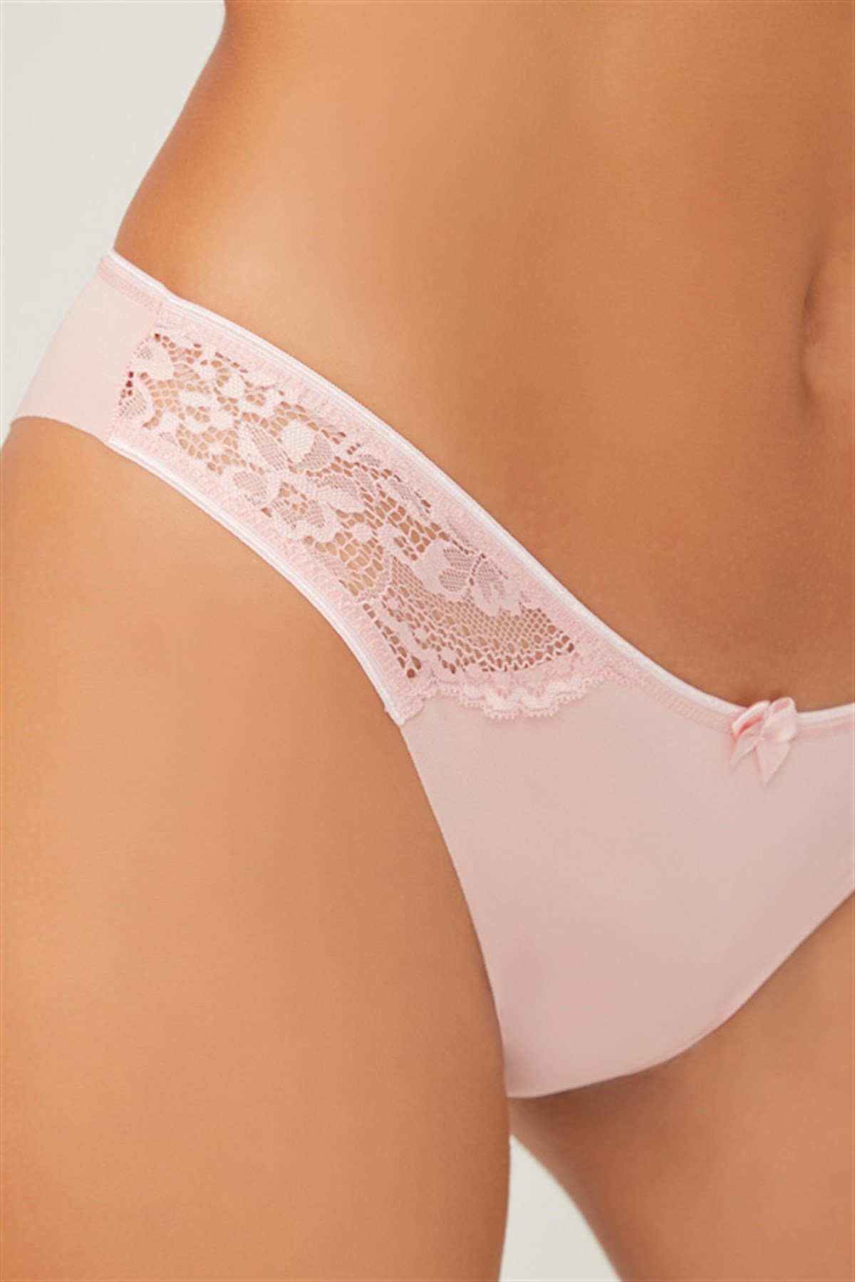 Basic Lazer Kesim Dantel Detaylı Brezilya 3'lü Paket Külot - 2