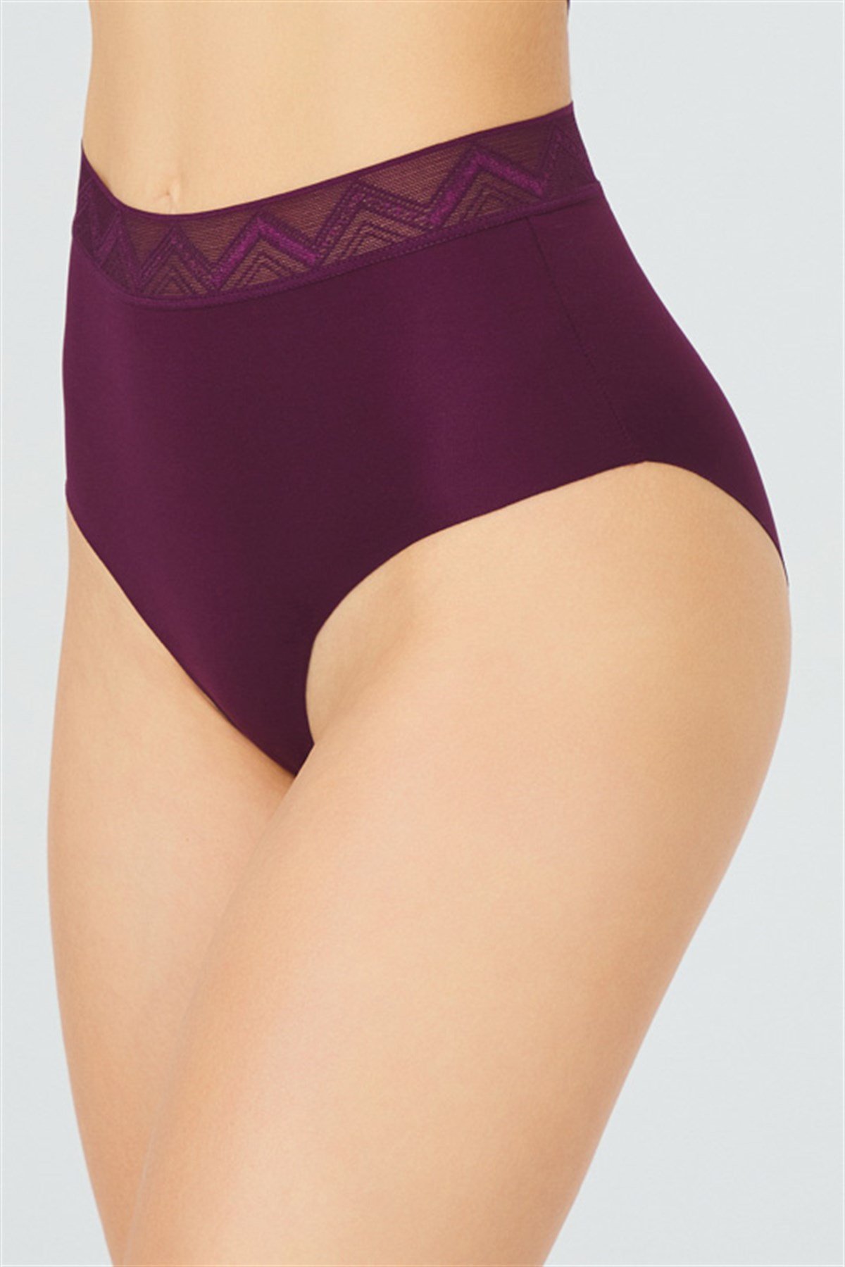 Basic Yüksek Bel Lazer Kesim Bikini Külot 3'lü Paket - 2