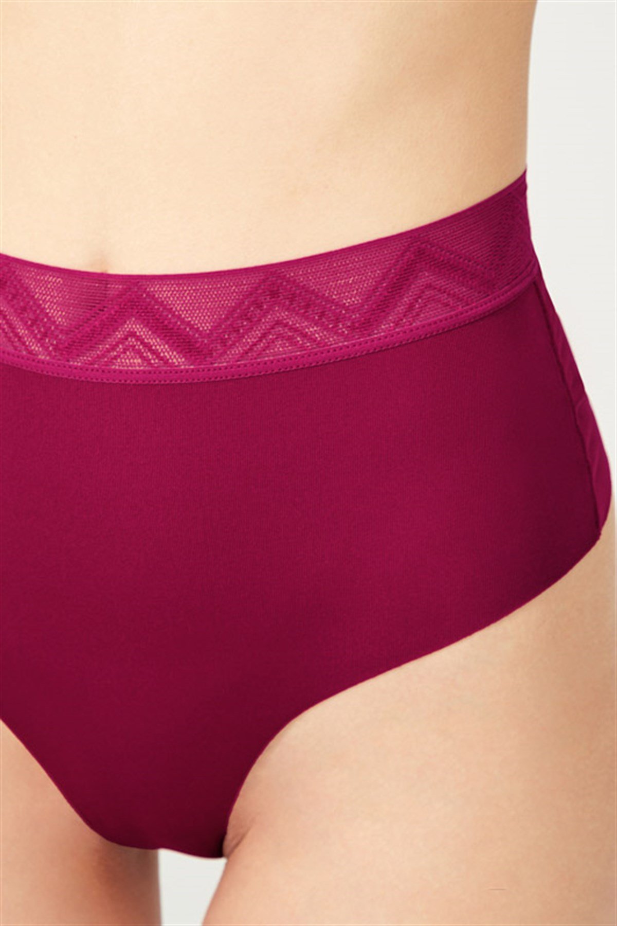 Basic Yüksek Bel Lazer Kesim Tanga Külot 3'lü Paket - 3