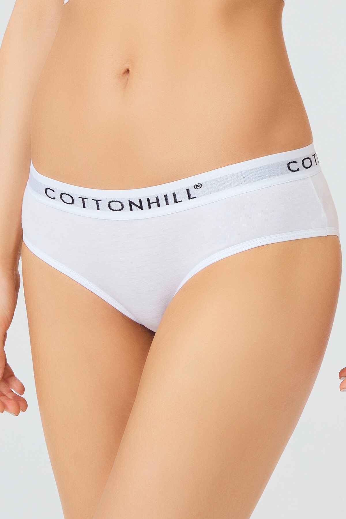 Beyaz Pamuklu Basic Kadın Hipster Külot