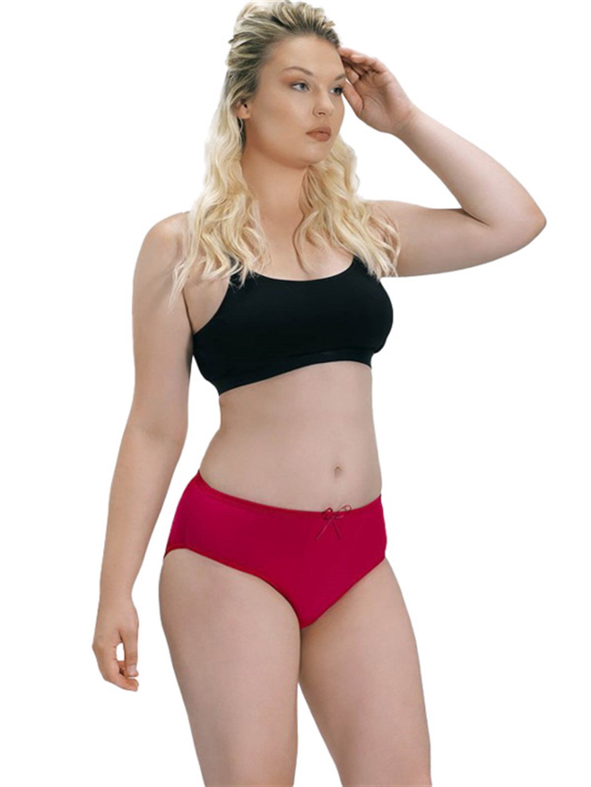 Bordo Basic Klasik Pamuklu Geniş Kenarlı Kadın Bato Külot