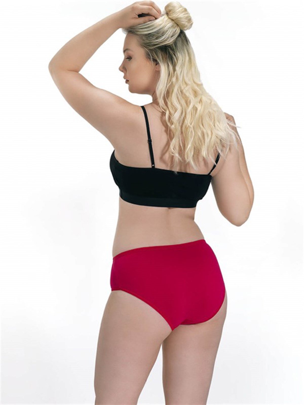 Bordo Basic Klasik Pamuklu Geniş Kenarlı Kadın Bato Külot