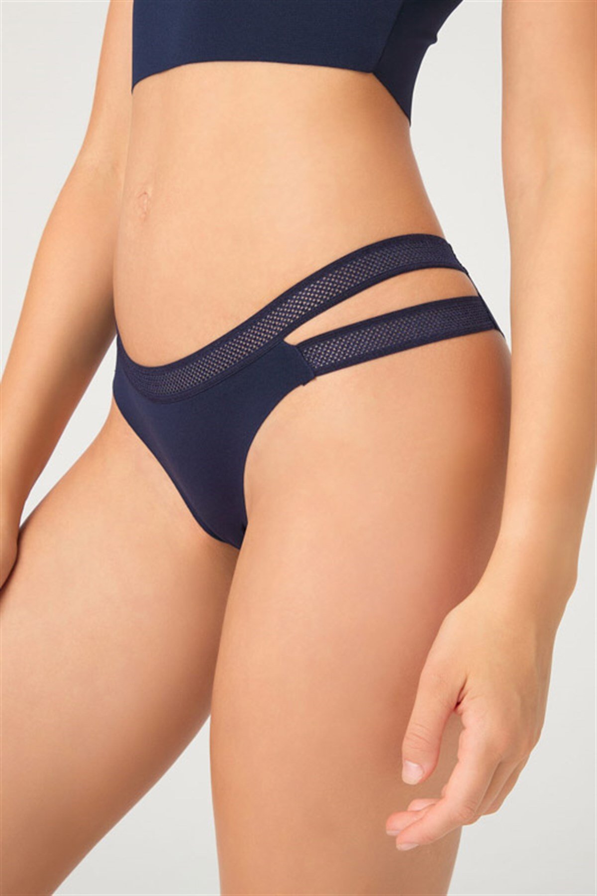 Çift File Lastikli Lazer Kesim Brezilya Külot 3'lü Paket