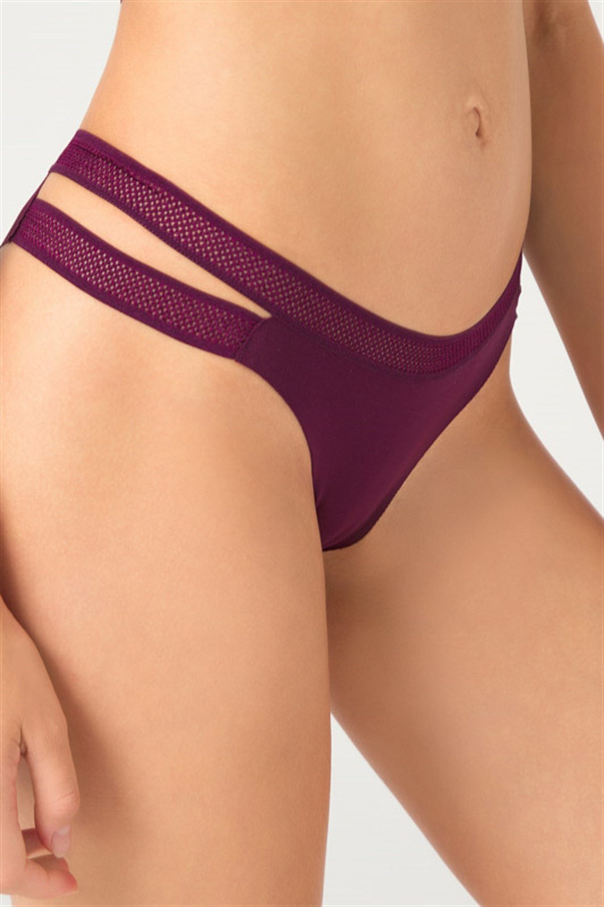 3'lü Paket Mor Lazer Kesim Brezilya Külot