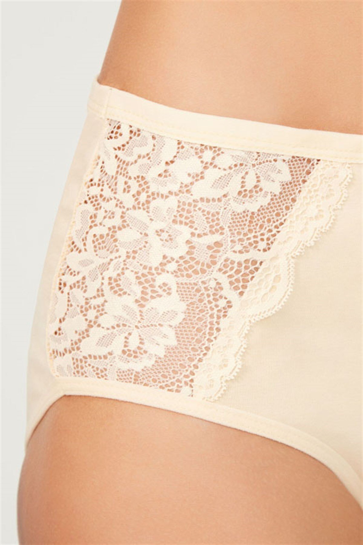 Dantel Detaylı Klasik Pamuklu Bato Külot 3'lü Paket - 3
