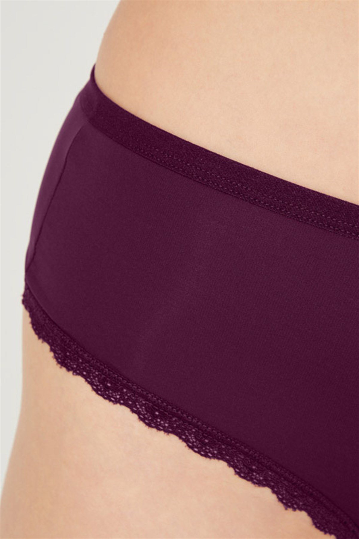 Dantel Detaylı Mikrofiber Büyük Beden Tanga Külot 5'li Paket