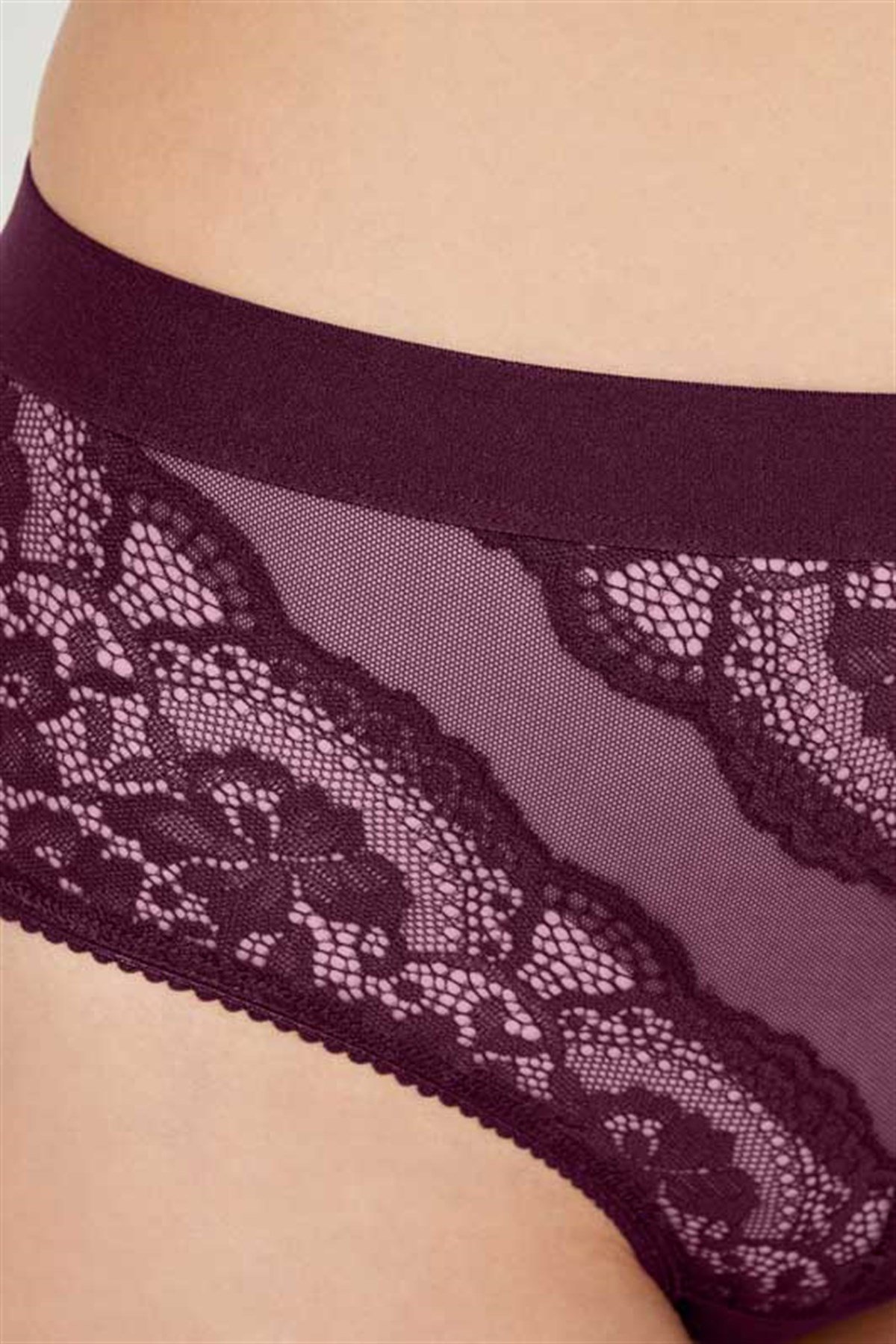 Dantelli Arkası Transparan Büyük Beden Bikini Külo