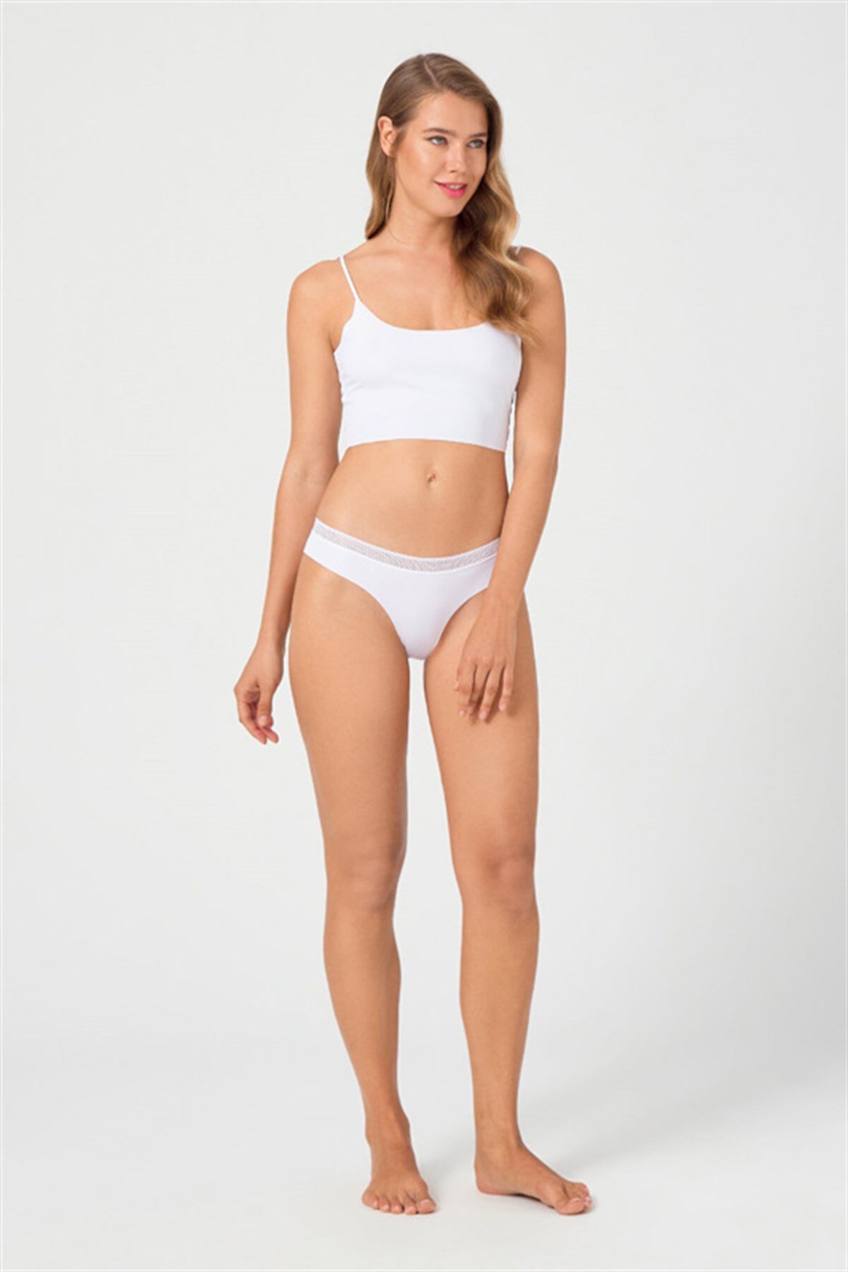 File Lastikli Lazer Kesim Bikini Külot 3'lü Paket - 3