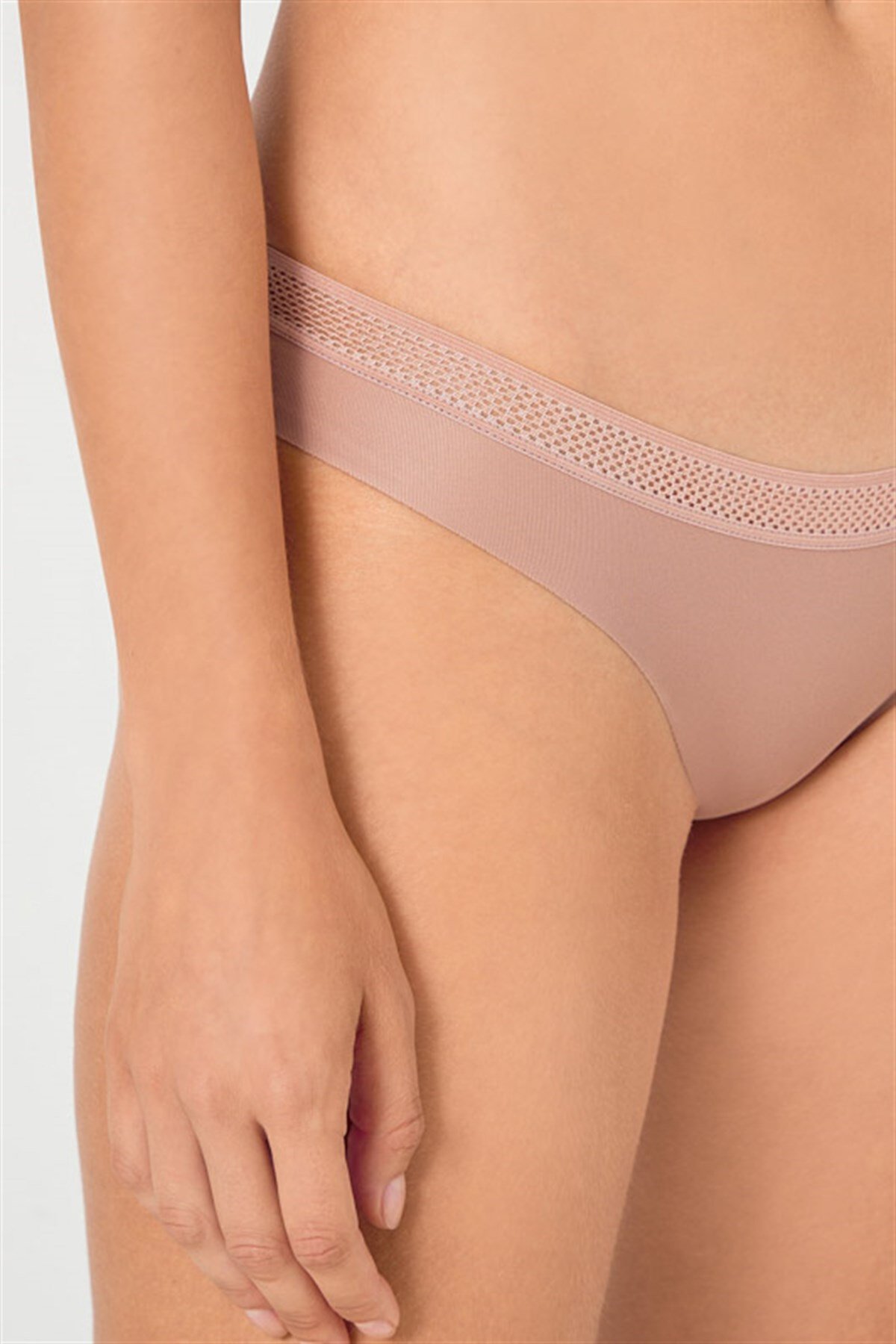 File Lastikli Lazer Kesim Bikini Külot 3'lü Paket - 3