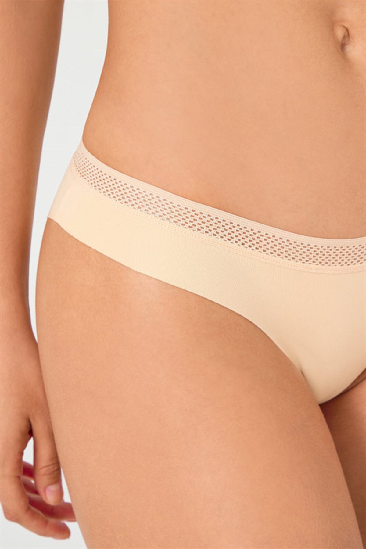 File Lastikli Lazer Kesim Bikini Külot 3'lü Paket - 2