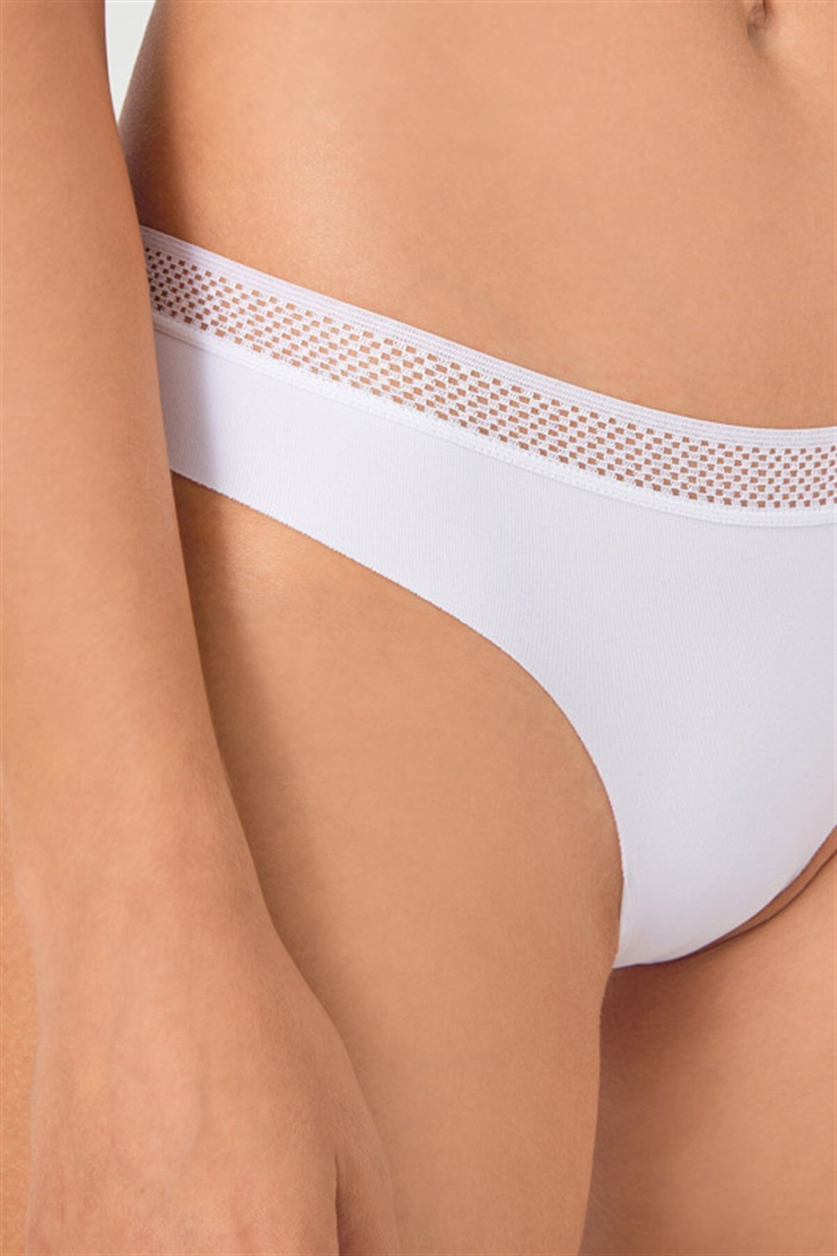 File Lastikli Lazer Kesim Bikini Külot 3'lü Paket - 3