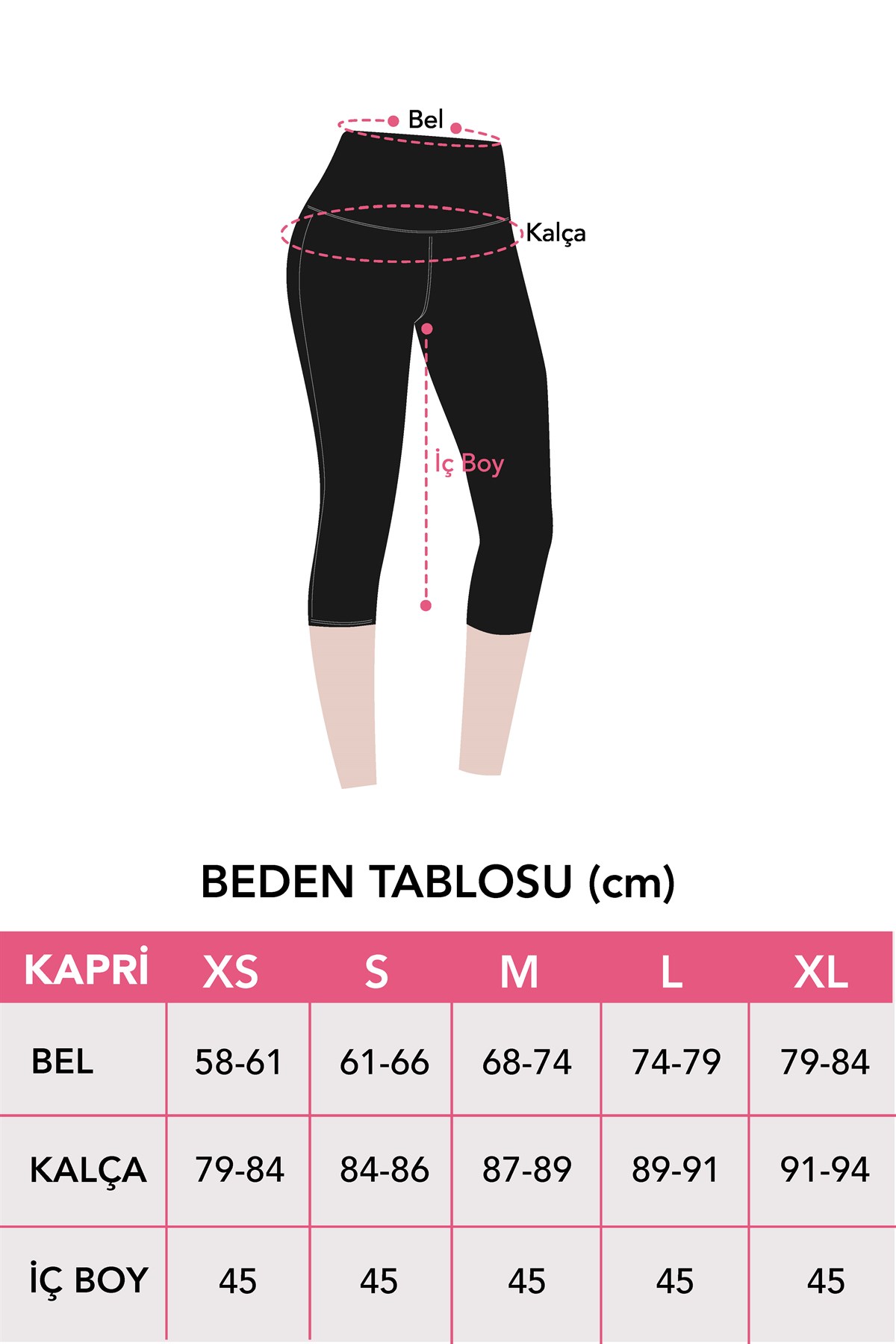 Lacivert Yüksek Bel Toparlayıcı Diz Altı Kadın Kapri Tayt