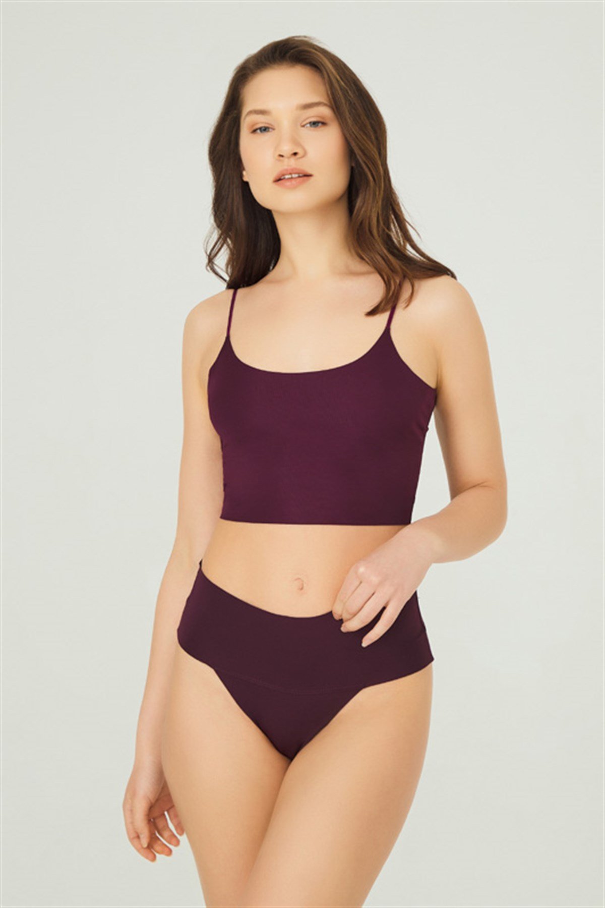 Lazer Kesim Esnek İz Yapmayan Yüksek Bel Tanga 3'lü Paket Külot - 2