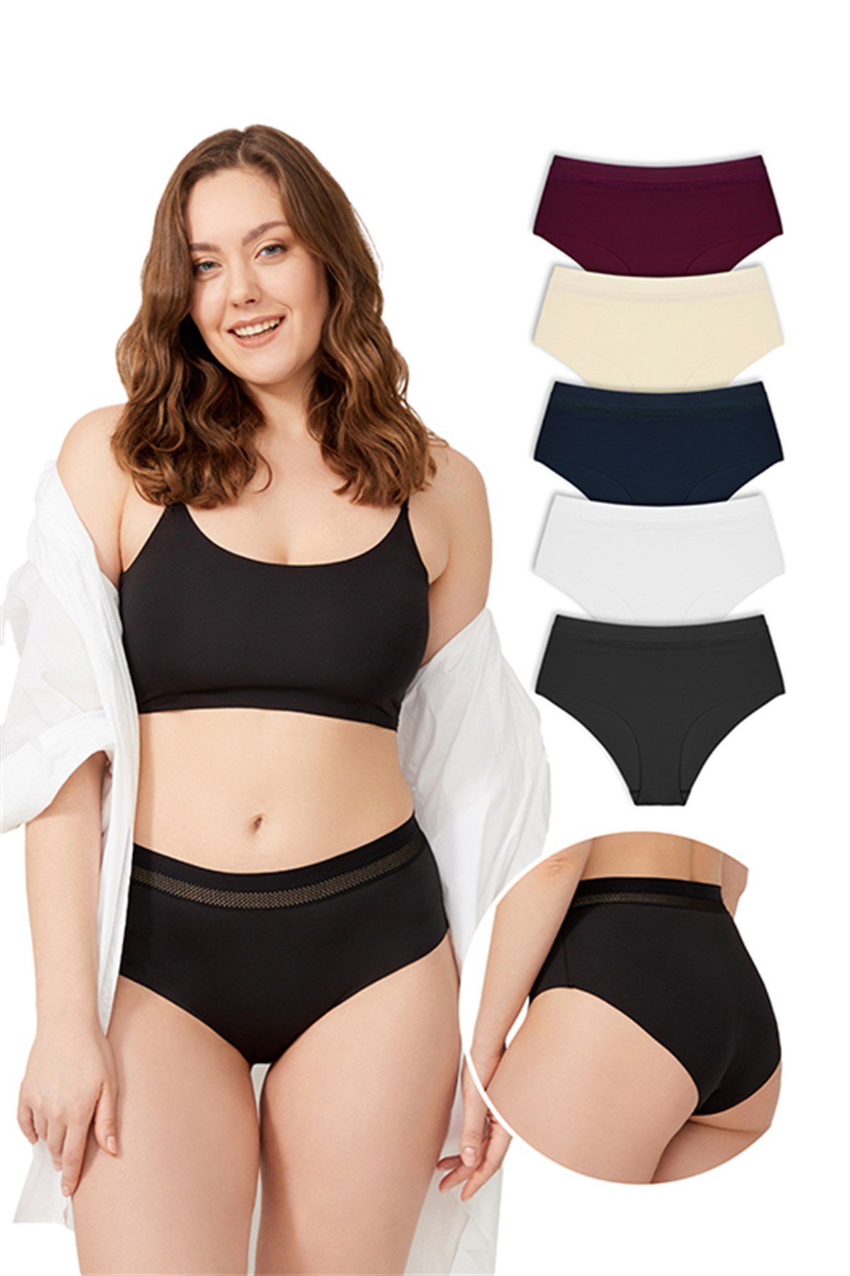 Lazer Kesim Lastik Detaylı Büyük Beden Bikini Külo