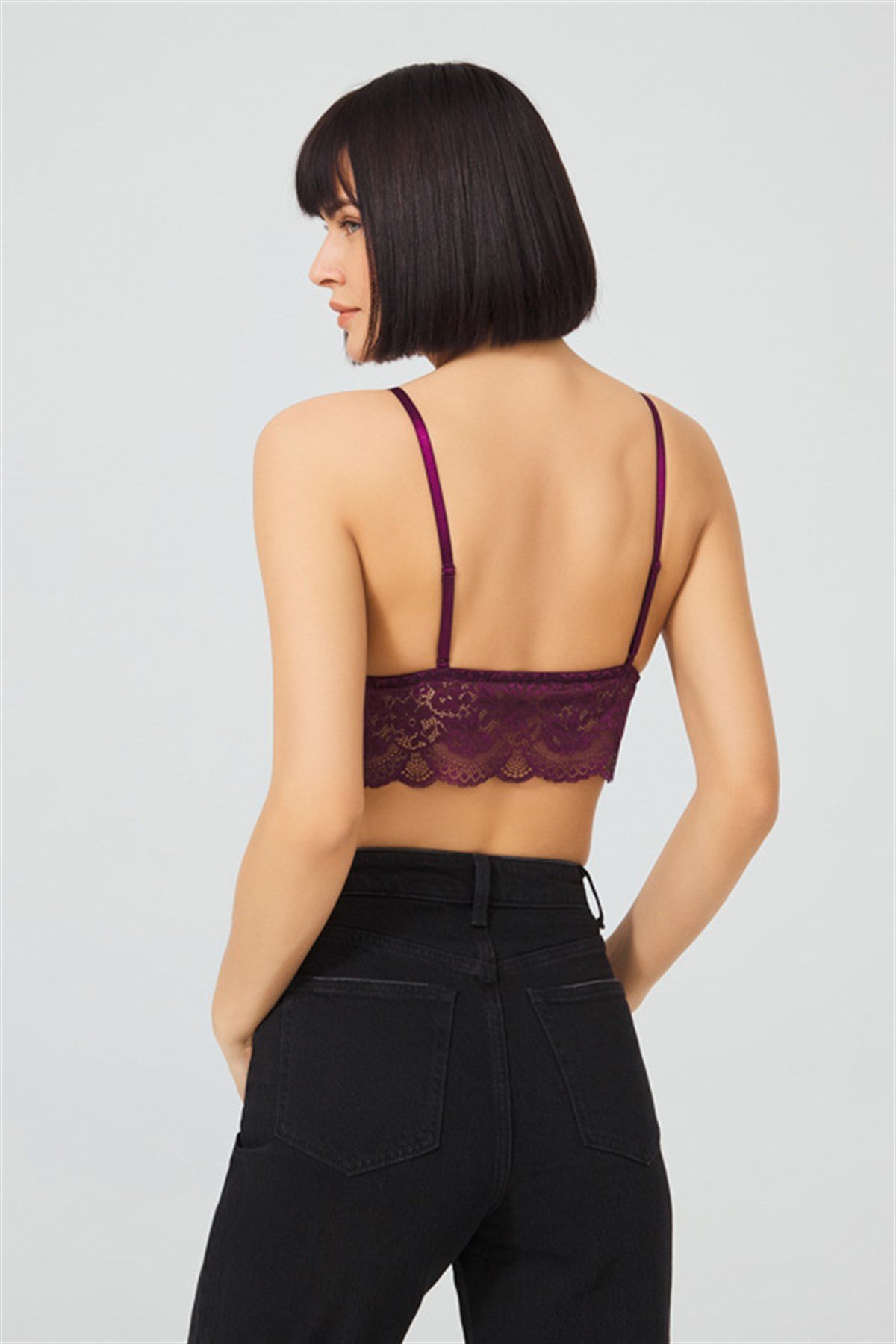 Mürdüm Dantelli Bralet Büstiyer