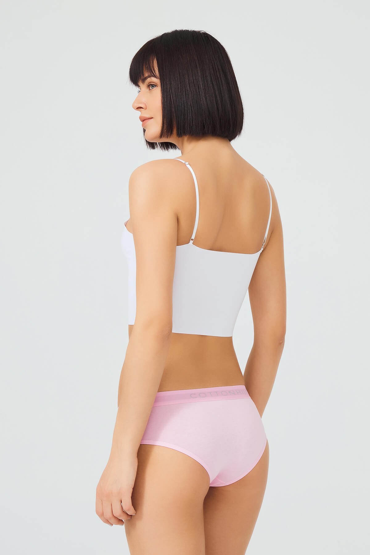 Pembe Pamuklu Basic Kadın Hipster Külot