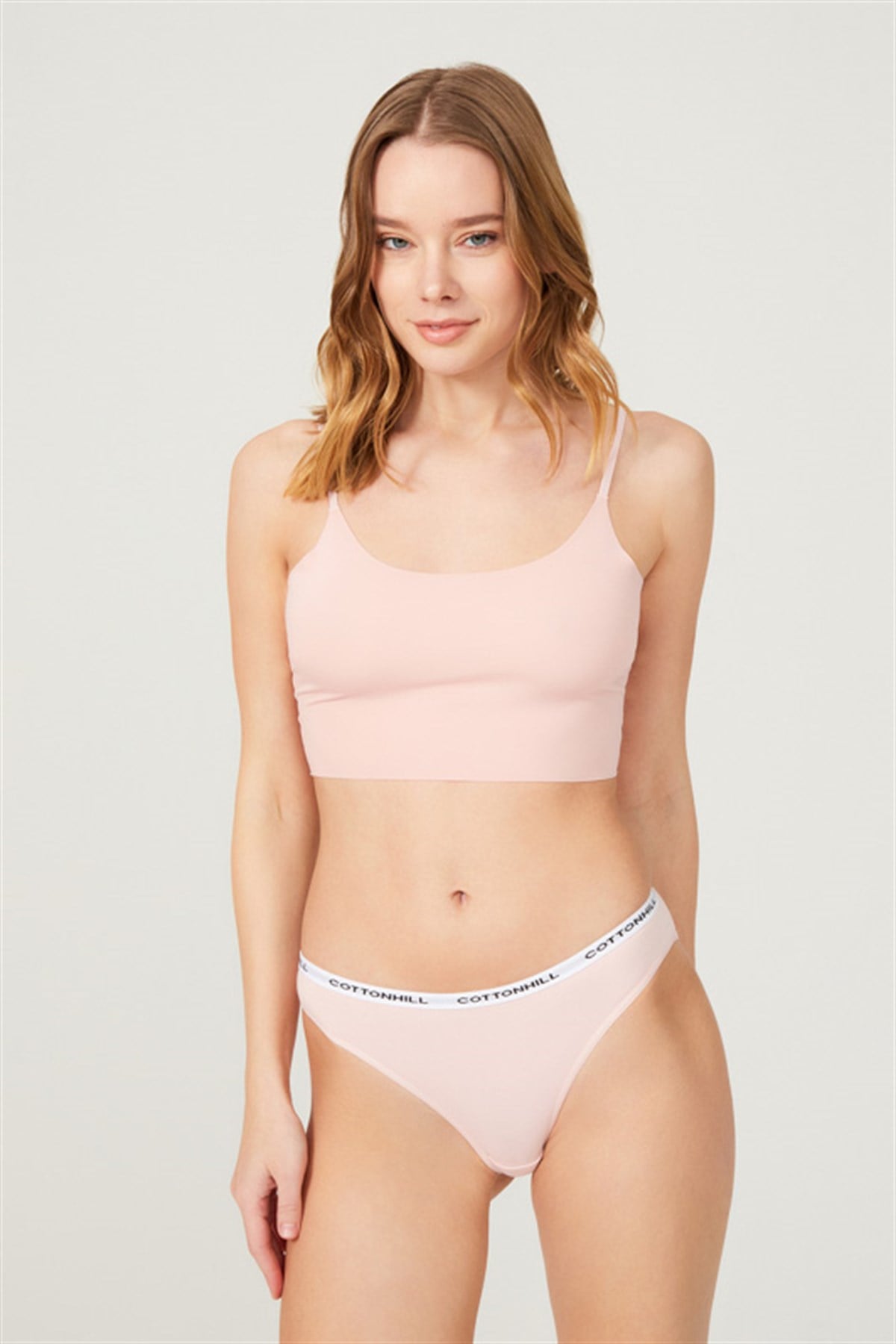 Pudra Basic Pamuklu Yazılı Lastik Detaylı Bikini Külot