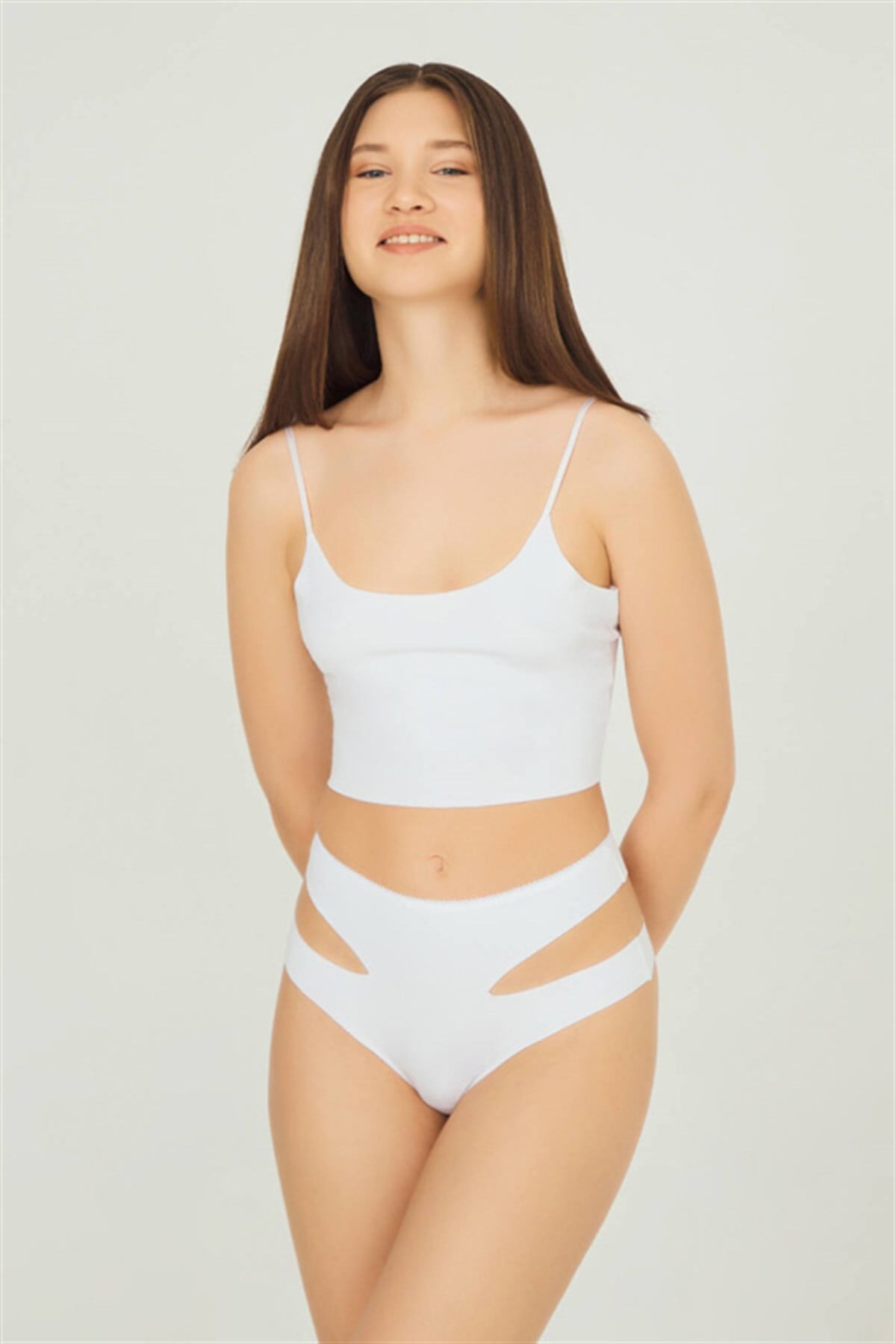 Yüksek Bel Lazer Kesim Kadın Tanga 3'lü Paket Külot - 4