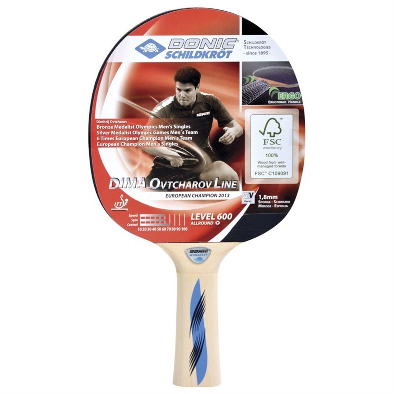 Donic Schildkröt Ovtcharov 600 ITTF Onaylı Masa Tenisi Raketi