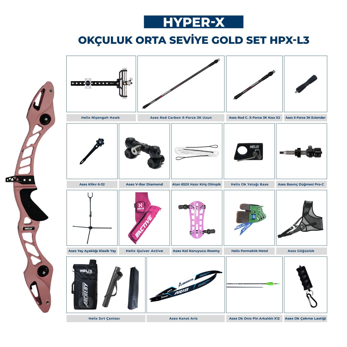 Navek Klasik Yay Orta Seviye Set Hyper-X Gold HPX-L3