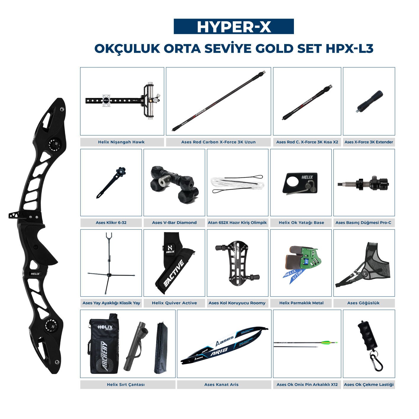 Navek Klasik Yay Orta Seviye Set Hyper-X Gold HPX-L3