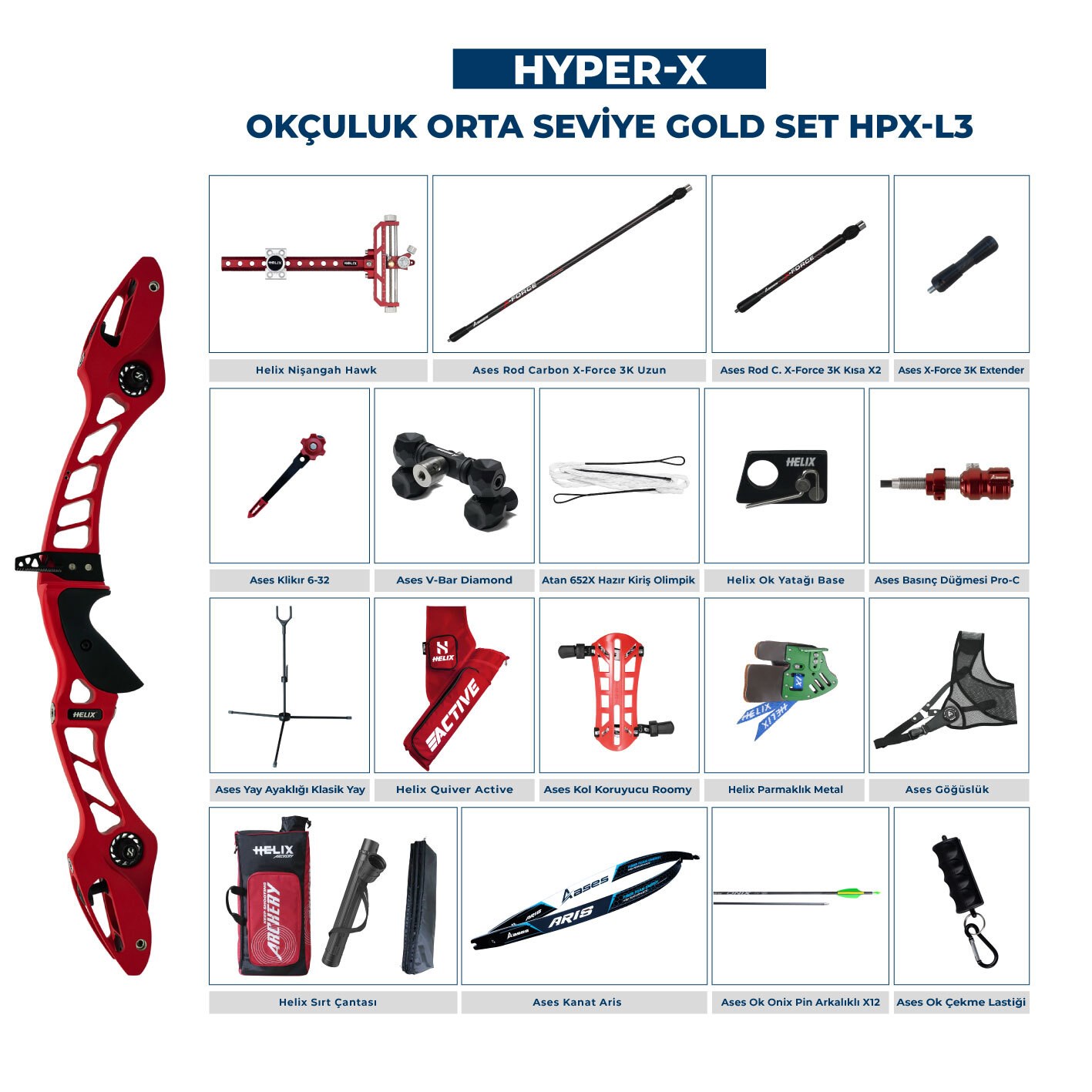 Navek Klasik Yay Orta Seviye Set Hyper-X Gold HPX-L3