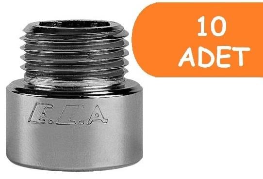 10 Adet ECA 1/2 1.5 cm Uzatma Krom (Musluk Uzatma 102134014 Pirinç E.C.A 