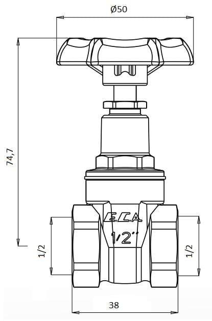 10 Adet ECA 1/2 Şiber Valf 601003001