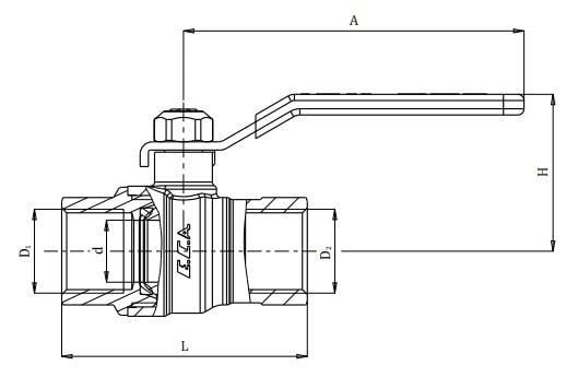10 Adet ECA 3/4 İçme Suyu Küresel Valfi İç Vida x İç Vida PN10 602122169