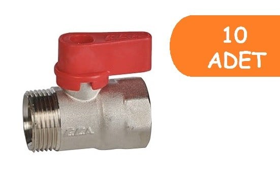 10 Adet ECA 3/4 Mini Küresel Valfi İç Vida X Dış Vida 102122029