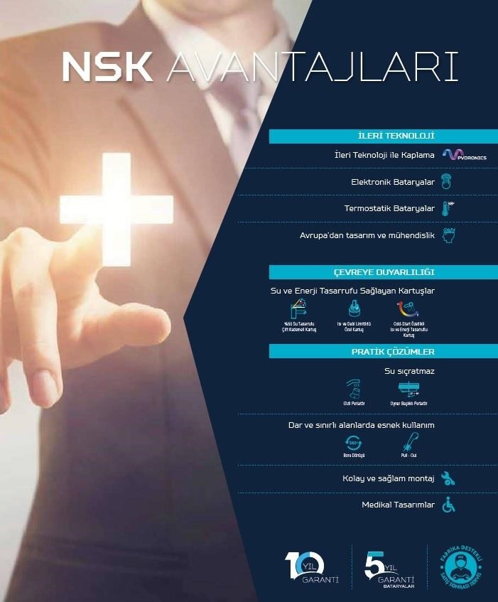 10 Adet Nsk Küresel Çamaşır/Bulaşık Musluğu Rozetli (Toptan) 2512502