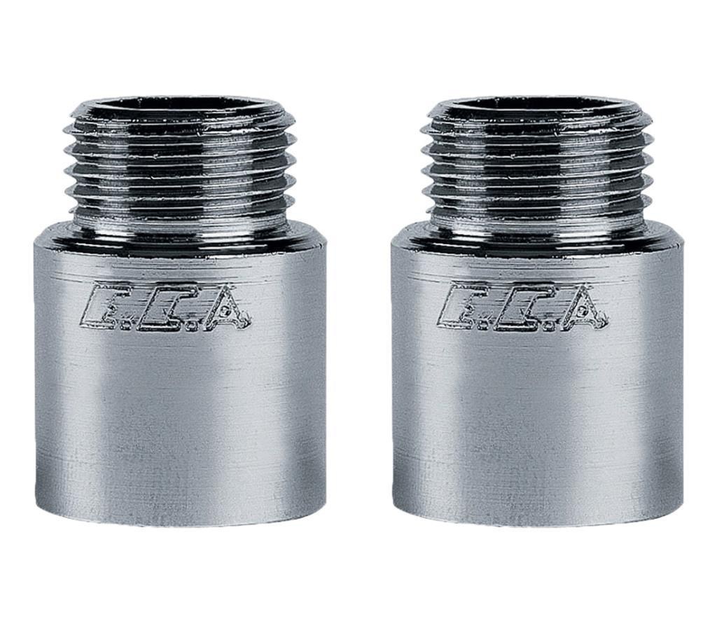 2 Adet ECA 1/2  2,5cm Uzatma Krom (Musluk Uzatma) 102134016 Pirinç E.C.A