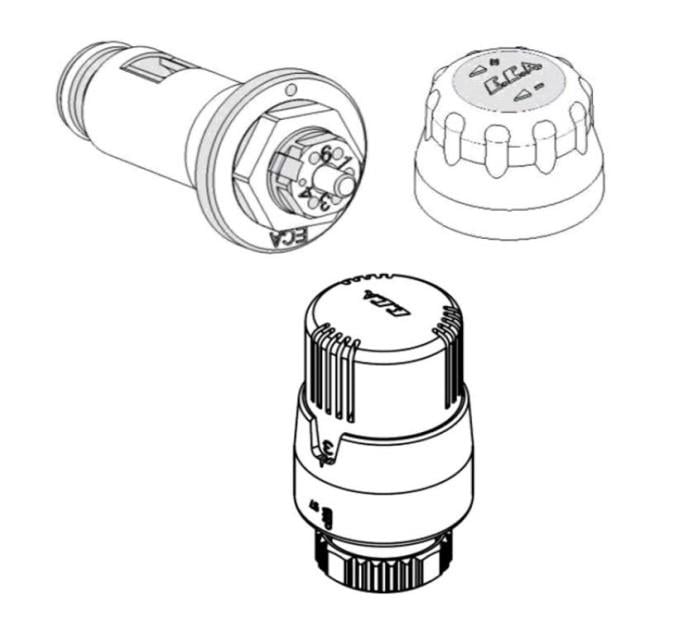 2 Adet ECA Termostatik TRV4 Kafa Grubu 41,3mm 602120813