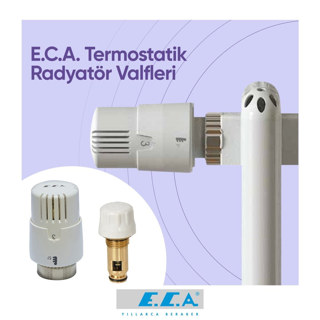 2 Adet ECA Termostatik TRV4 Kafa Grubu 41,3mm 602120813