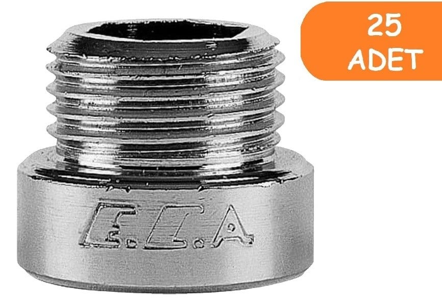25 Adet ECA 1/2 1 cm Uzatma Krom (Musluk Uzatma 102134013 Pirinç E.C.A 
